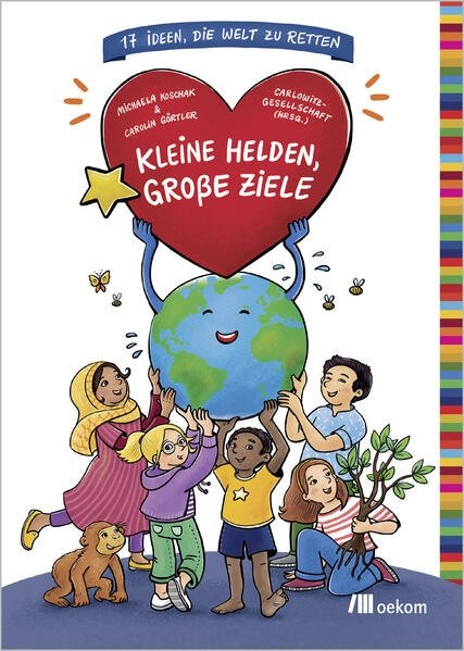 Zeichnung von Kindern die eine Erdkugel halten.
