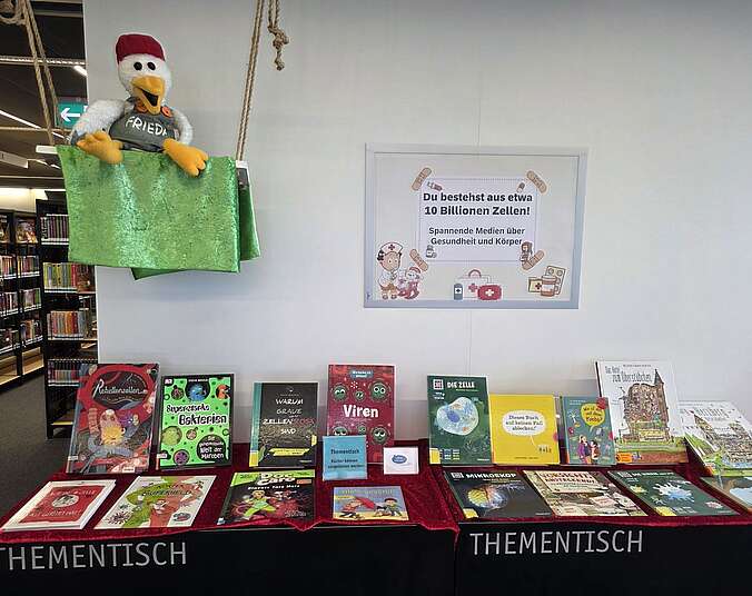 Ausstellung mit Büchern zum Thema