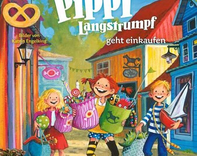 Pippi beim Einkaufen mit Tommy und Annika