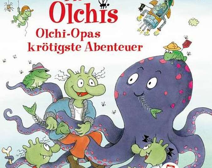 Olchi-Opa und seine Enkel hängen mit einem Oktopus ab.