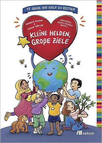 Zeichnung von Kindern die eine Erdkugel halten.