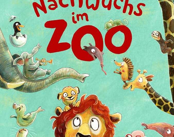 Die Tiere im Zoo mit ihrem Nachwuchs.
