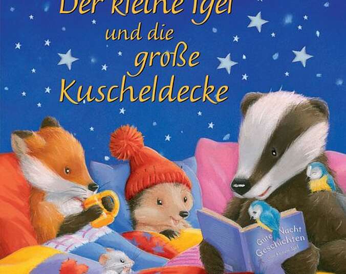 Der kleine Igel und seine Freunde lesen.