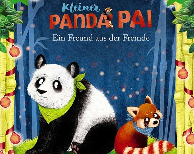 Die Pandas Pai und Robert sitzen zusammen.