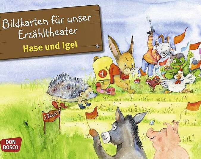 Hase und Igel auf der Rennbahn.