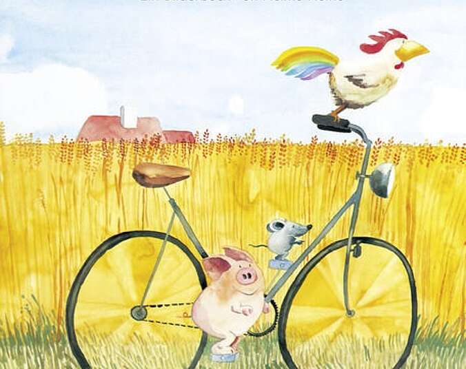 Franz von Hahn, Johnny Mauser und Schwein Waldemar radeln gemeinsam.